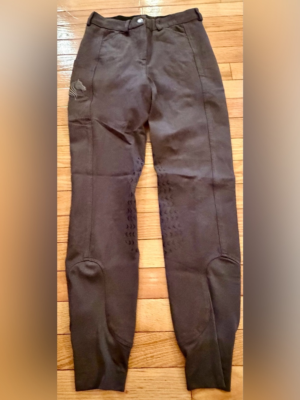 HR Farm Taupe Full Seat Silicone Grip Breeches Riding Equestrian Pants Women 24